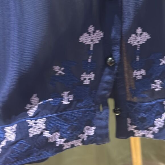 Alice by Temperley 100% viscose Sheer Navy Blue Embroidered dress, US2 - Picture 5 of 10